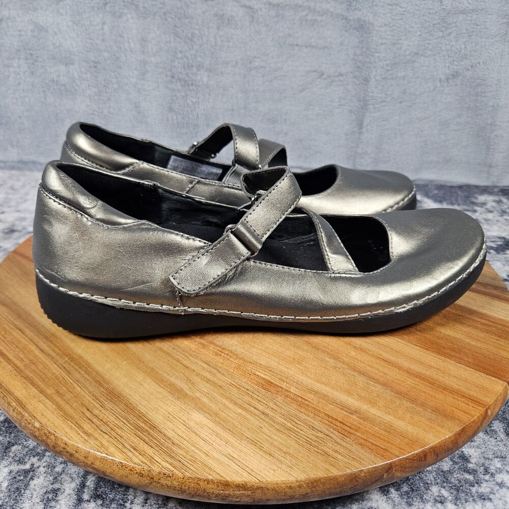 Vionic Shoes Judith Mary Jane Womens Size 9 Silver Leather Orthopedic Support